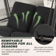 Aecojoy Metal Porch Swing with Canopy, Black