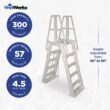 Vinyl Works 56-in Resin Drop-in pool steps with outside ladder Hand Rail