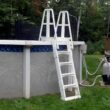 Vinyl Works 56-in Resin Drop-in pool steps with outside ladder Hand Rail
