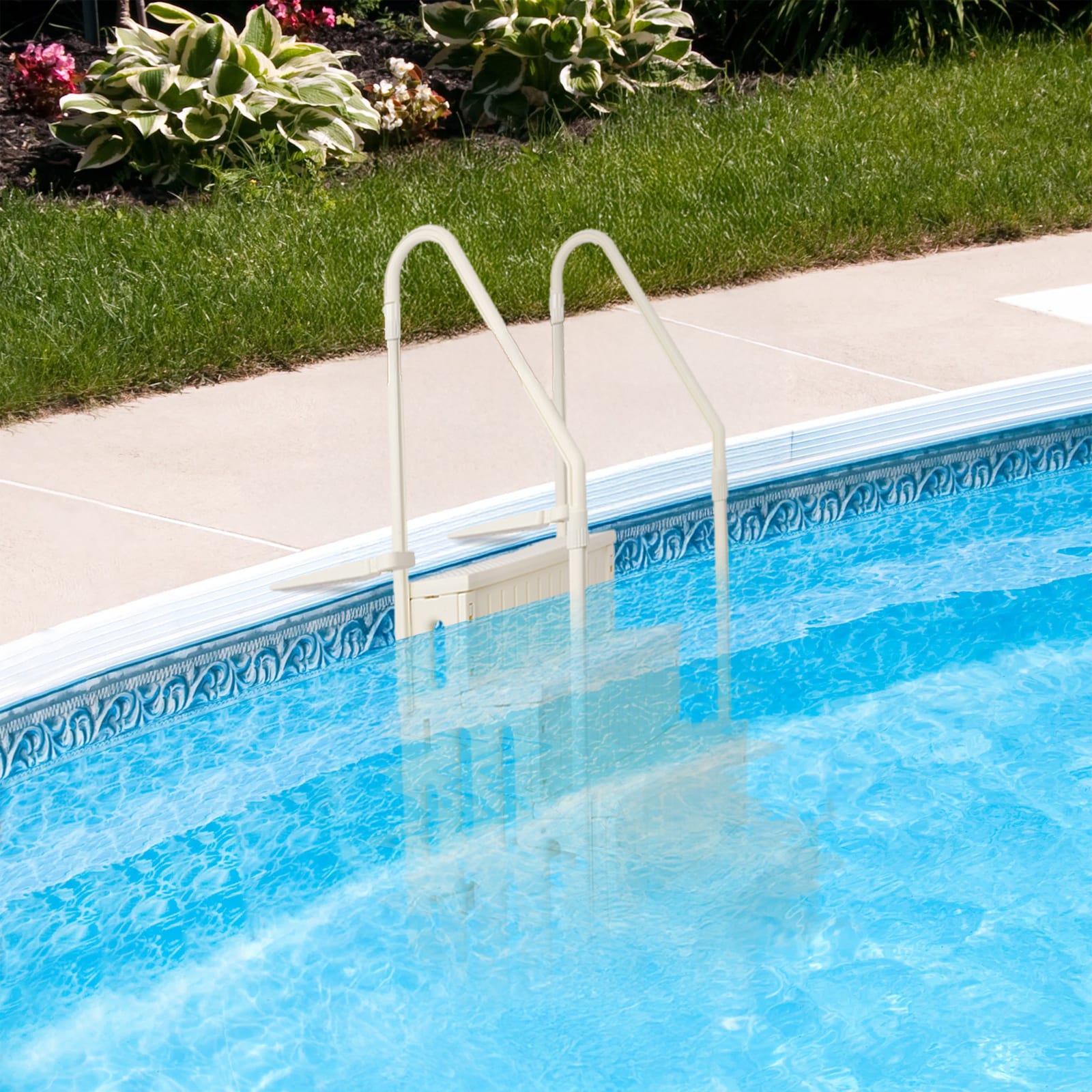 Siavonce Drop-in pool steps 60-in Polyethylene Drop-in pool steps Hand Rail Siavonce Drop-in pool steps 60-in Polyethylene Drop-in pool steps Hand Rail