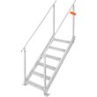 Huluwat Dock Ladder 43ftft 51ftft Adjustable Height 500 lbs Load Capacity Aluminum Alloy 6 Steps Pontoon Boat Ladder with Dual Handrails Nonslip Rubber Mat Ideal for Ship Lake Pool Marine Boarding