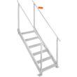 Huluwat Dock Ladder 43ftft 51ftft Adjustable Height 500 lbs Load Capacity Aluminum Alloy 6 Steps Pontoon Boat Ladder with Dual Handrails Nonslip Rubber Mat Ideal for Ship Lake Pool Marine Boarding