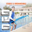 Huluwat Pool Handrail 2 PCS 55 x 32 inch Railing Stainless Steel with Base Plate for Indoor Outdoor Rust Proof Grab Bar w Grip Cover Accessories for Decks Spas