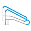 Huluwat Pool Handrail 2 PCS 55 x 32 inch Railing Stainless Steel with Base Plate for Indoor Outdoor Rust Proof Grab Bar w Grip Cover Accessories for Decks Spas