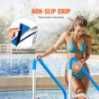 Huluwat Pool Handrail 2 PCS 55 x 32 inch Railing Stainless Steel with Base Plate for Indoor Outdoor Rust Proof Grab Bar w Grip Cover Accessories for Decks Spas