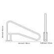 Huluwat Pool Handrail 2 PCS 55 x 32 inch Railing Stainless Steel with Base Plate for Indoor Outdoor Rust Proof Grab Bar w Grip Cover Accessories for Decks Spas