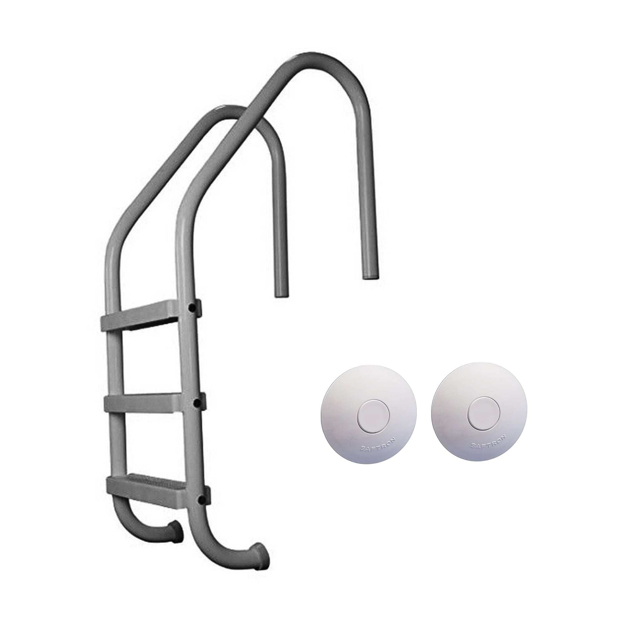 Saftron 3 Step Inground Pool Ladder and Ladder and Rail Anchor Socket Cover 2 Pack Saftron 3 Step Inground Pool Ladder and Ladder and Rail Anchor Socket Cover 2 Pack