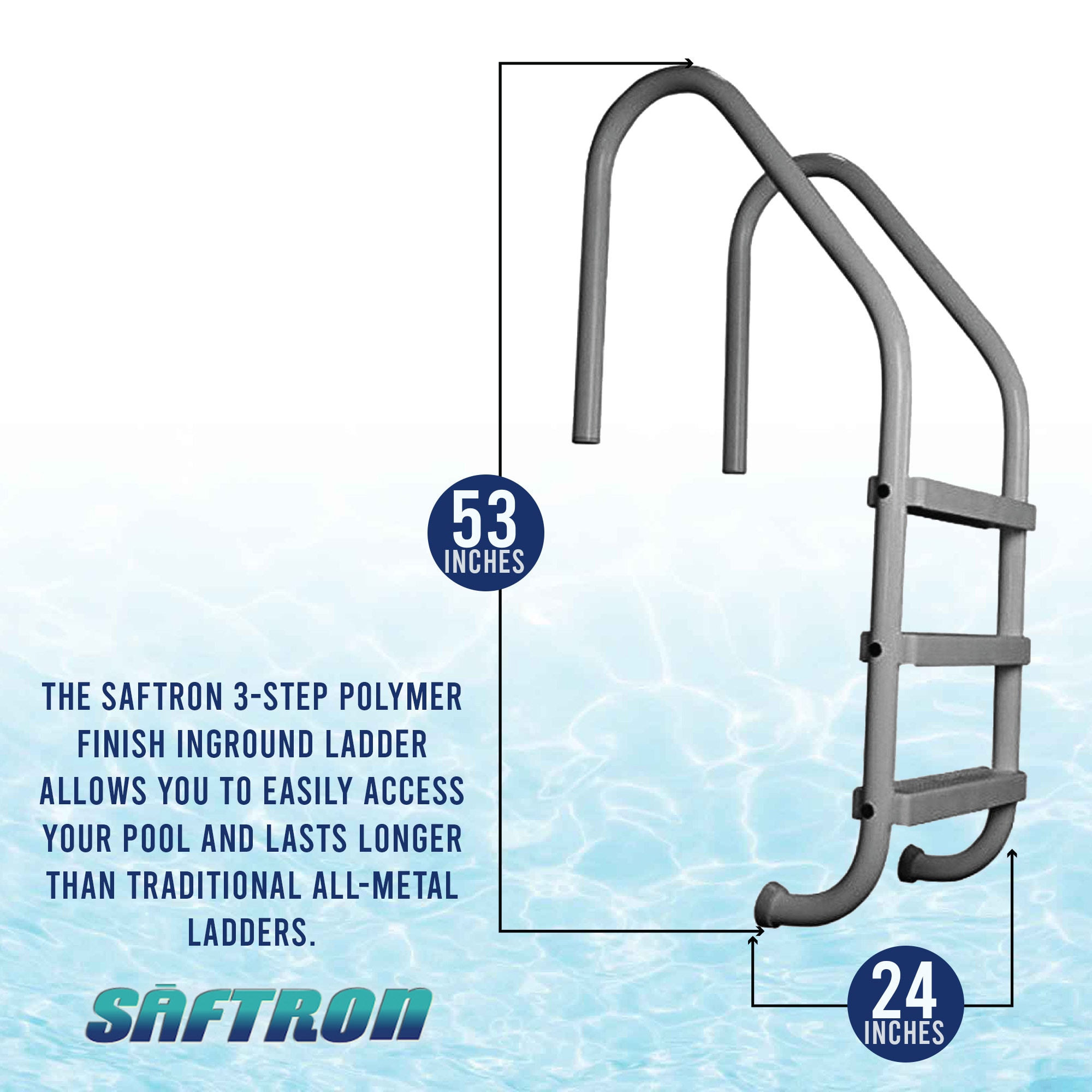 Saftron 53-in Steel A-frame pool ladder Hand Rail Saftron 53-in Steel A-frame pool ladder Hand Rail