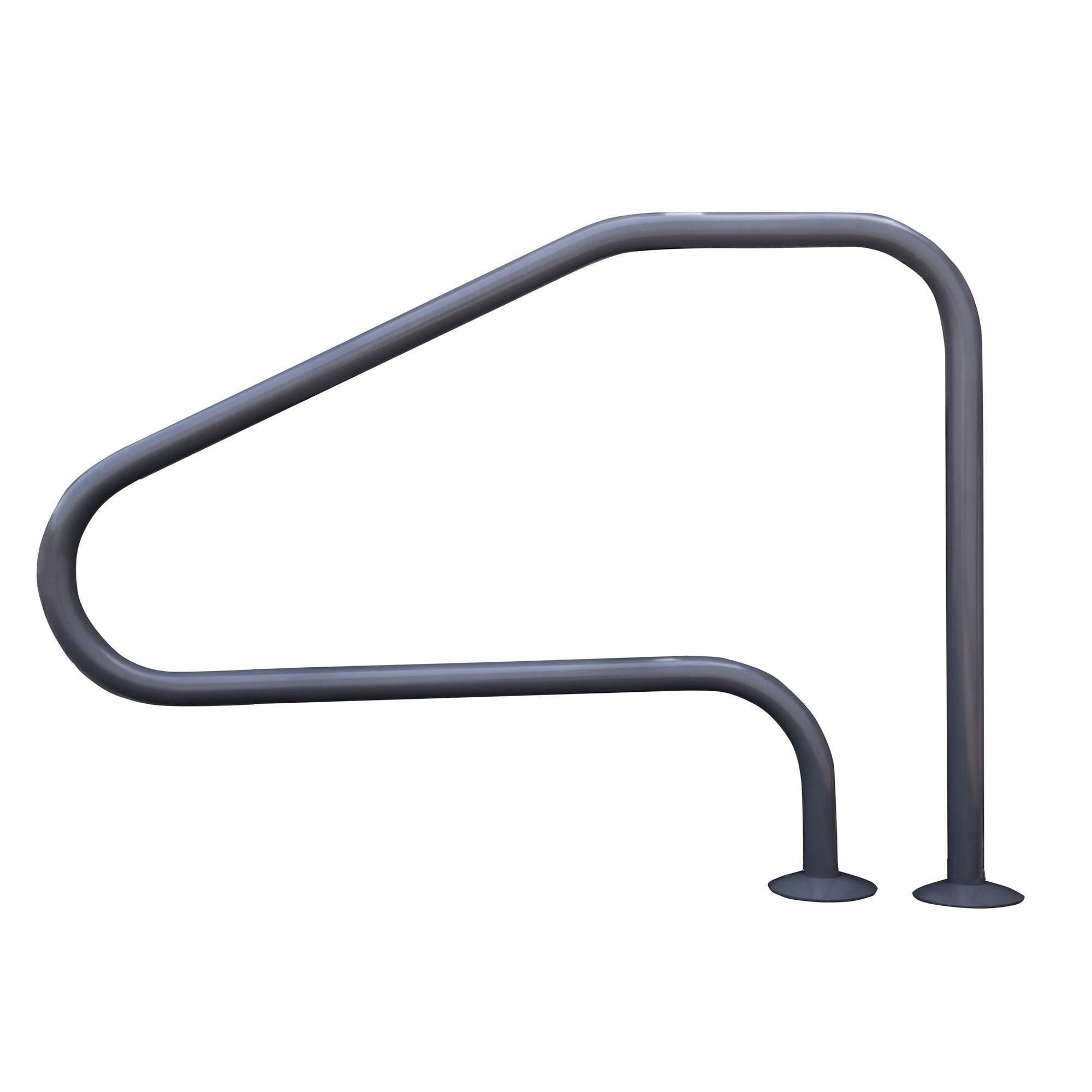 Saftron 48"x32" 4 Bend Figure 4 InGround Pool Return to Deck Rail, Graphite Gray Saftron 48"x32" 4 Bend Figure 4 InGround Pool Return to Deck Rail, Graphite Gray