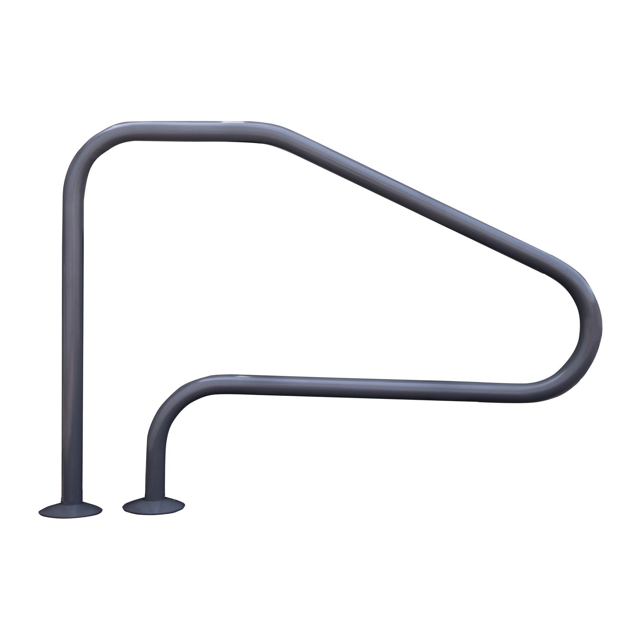 Saftron 48"x32" 4 Bend Figure 4 InGround Pool Return to Deck Rail, Graphite Gray Saftron 48"x32" 4 Bend Figure 4 InGround Pool Return to Deck Rail, Graphite Gray