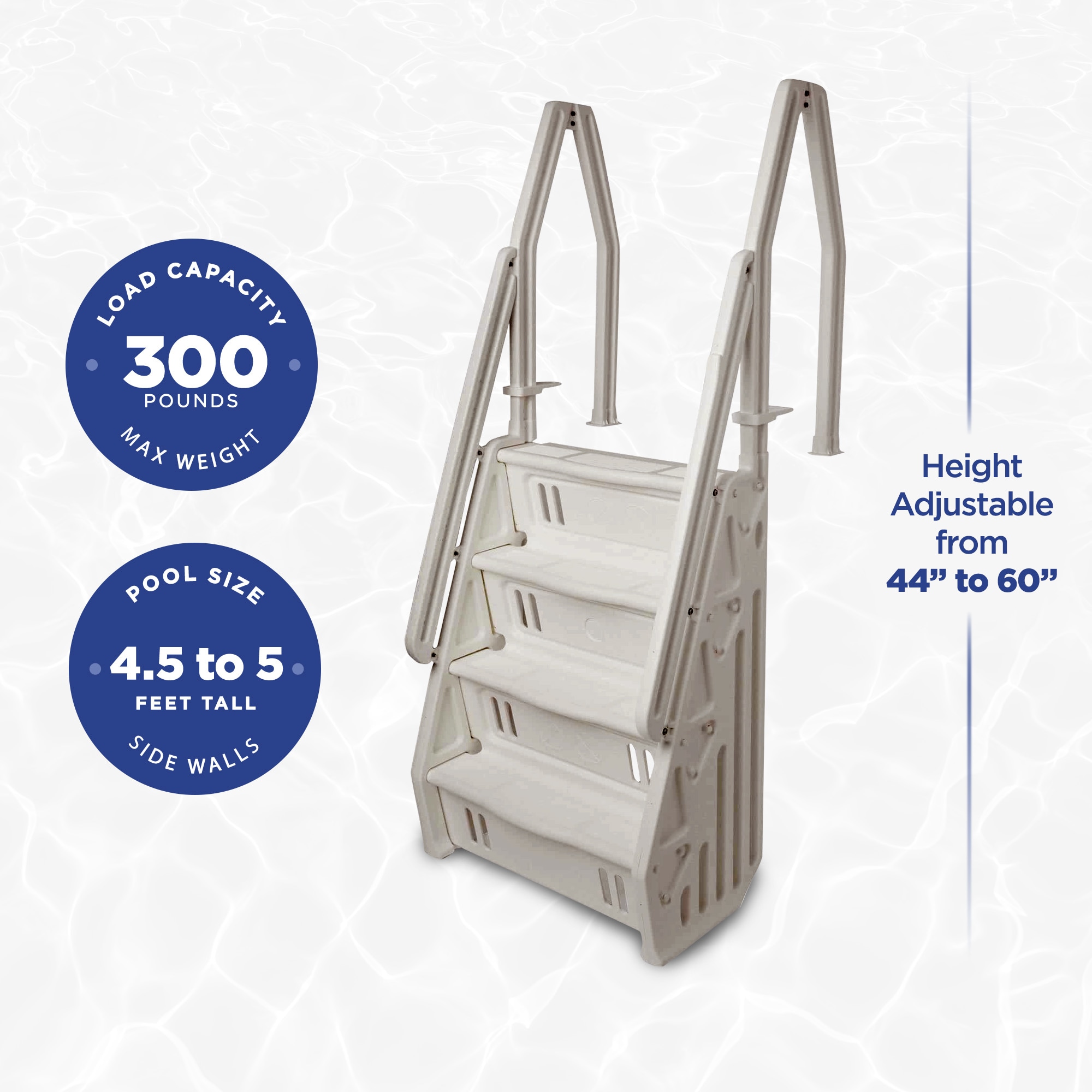 Vinyl Works 60-in Plastic Drop-in pool steps Hand Rail Vinyl Works 60-in Plastic Drop-in pool steps Hand Rail