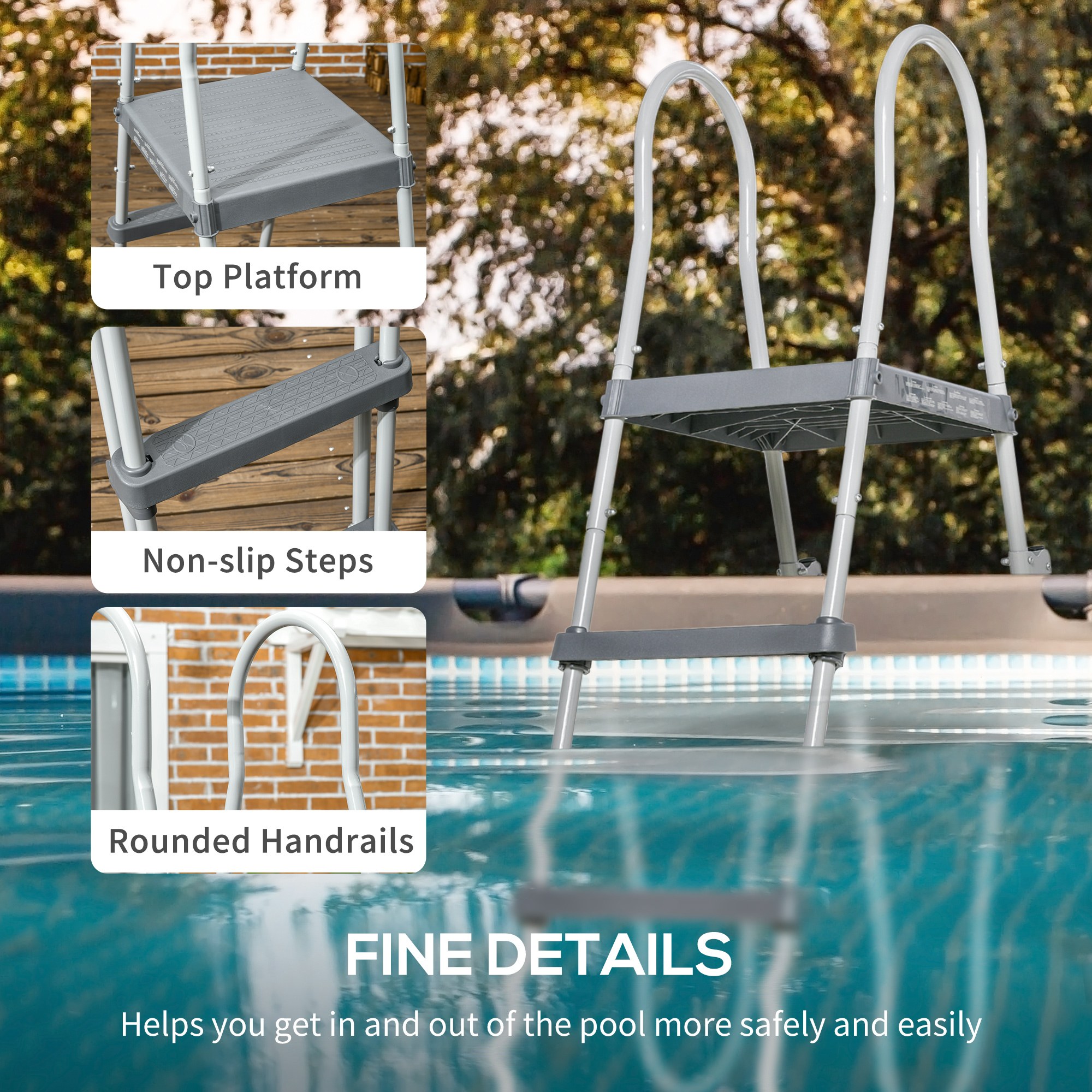 Dexmalle 70INCH Above Ground Swimming Pool Ladder Dexmalle 70INCH Above Ground Swimming Pool Ladder