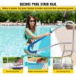 GIVIMO Pool Handrail 55 x 32-in 304 Stainless Steel 250-lb Capacity with Blue Nylon Grip Cover and Mounting Hardware for Swimming Pools