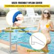 GIVIMO Pool Handrail 55 x 32-in 304 Stainless Steel 250-lb Capacity with Blue Nylon Grip Cover and Mounting Hardware for Swimming Pools