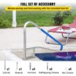 GIVIMO Pool Handrail 55 x 32-in 304 Stainless Steel 250-lb Capacity with Blue Nylon Grip Cover and Mounting Hardware for Swimming Pools