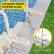 Angel Sar White 4 Step Pool Ladder Heavy Duty Plastic Non Slip Above Ground Swimming Pool Steps With Side Rails
