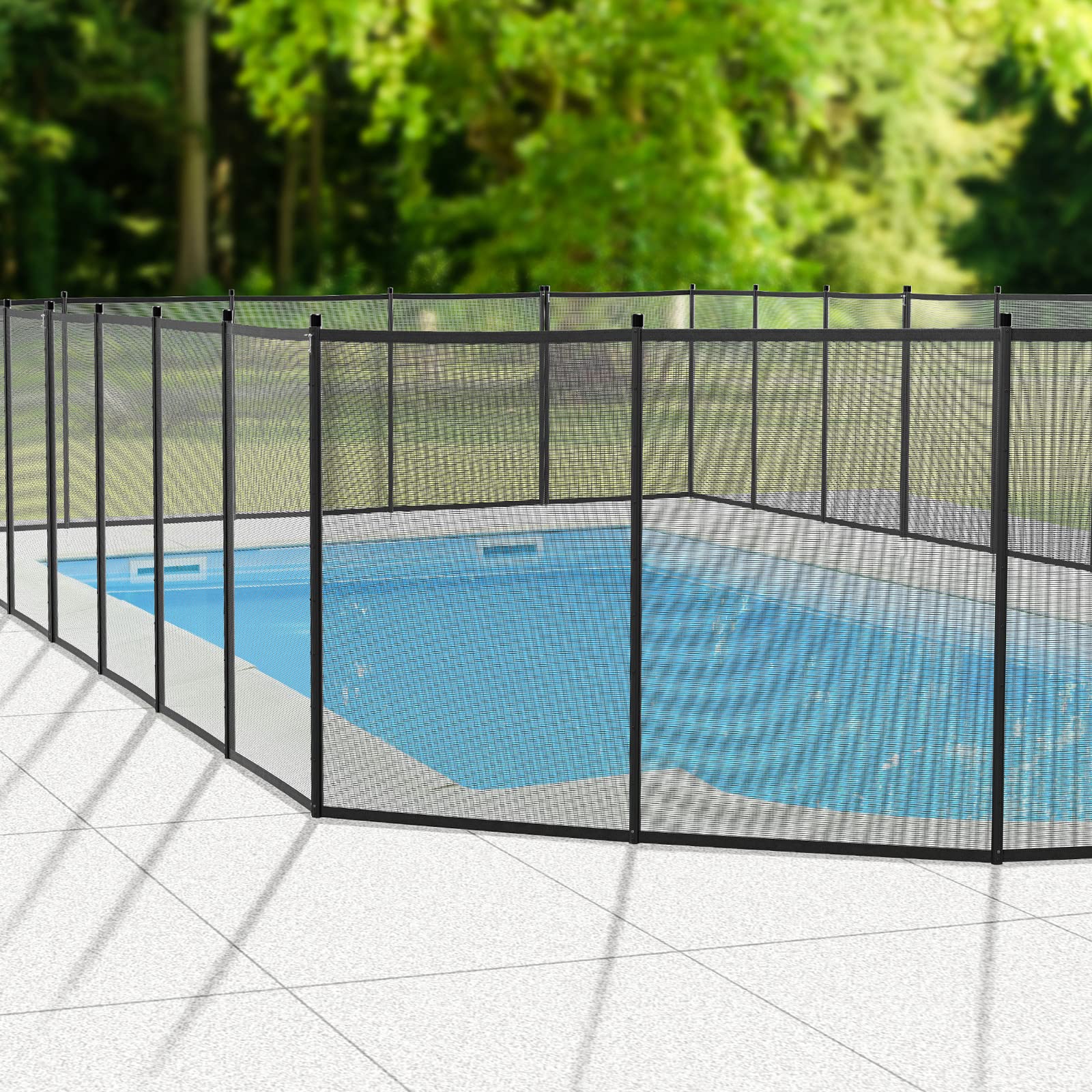 VINGLI 4-ft x 96-ft Black Easy-storaged Pool Fence for Ground Pool Mesh Pool Safety Barrier Panel VINGLI 4-ft x 96-ft Black Easy-storaged Pool Fence for Ground Pool Mesh Pool Safety Barrier Panel