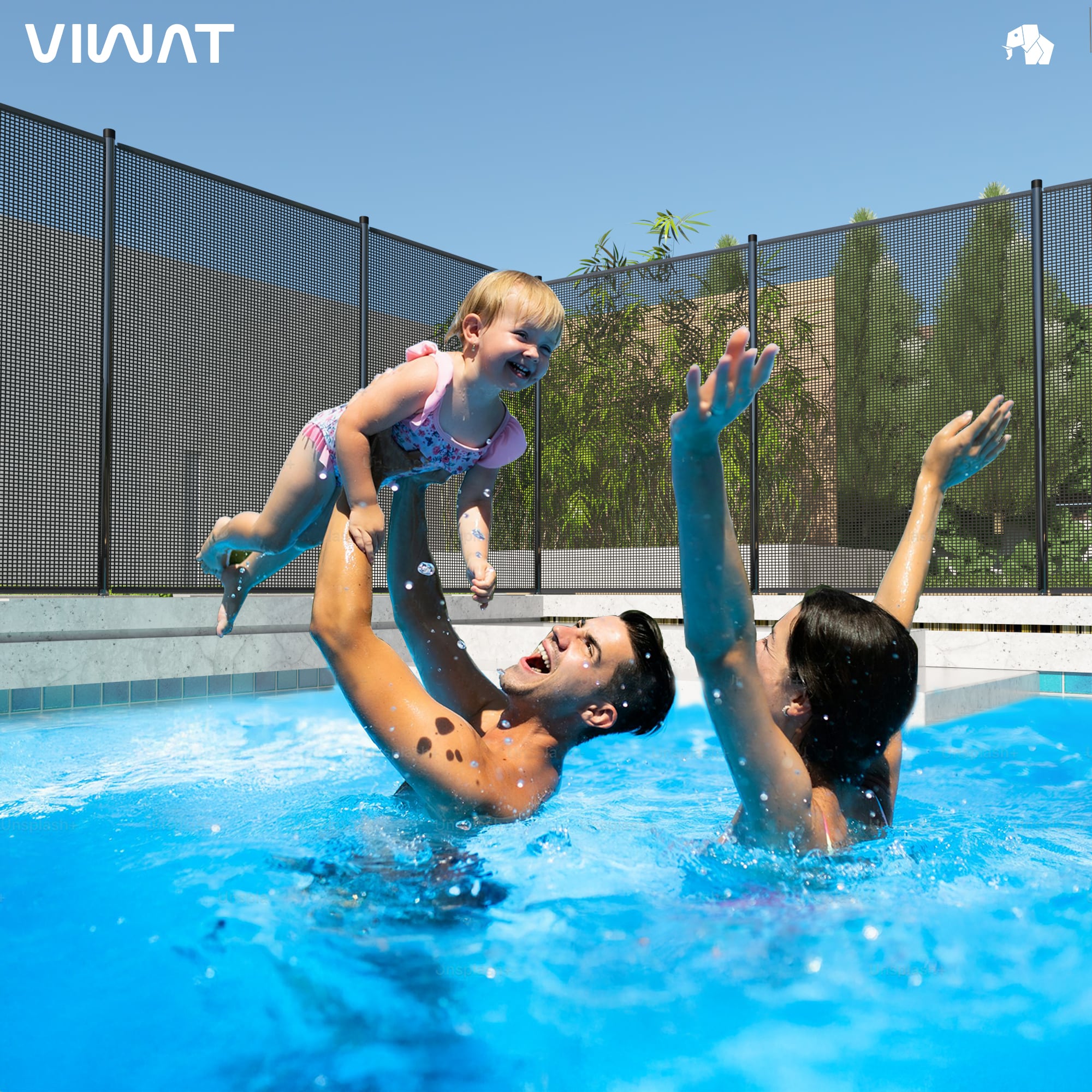 VIWAT 4-ft x 108-ft Black Aluminum Mesh Pool Safety Barrier Panel VIWAT 4-ft x 108-ft Black Aluminum Mesh Pool Safety Barrier Panel