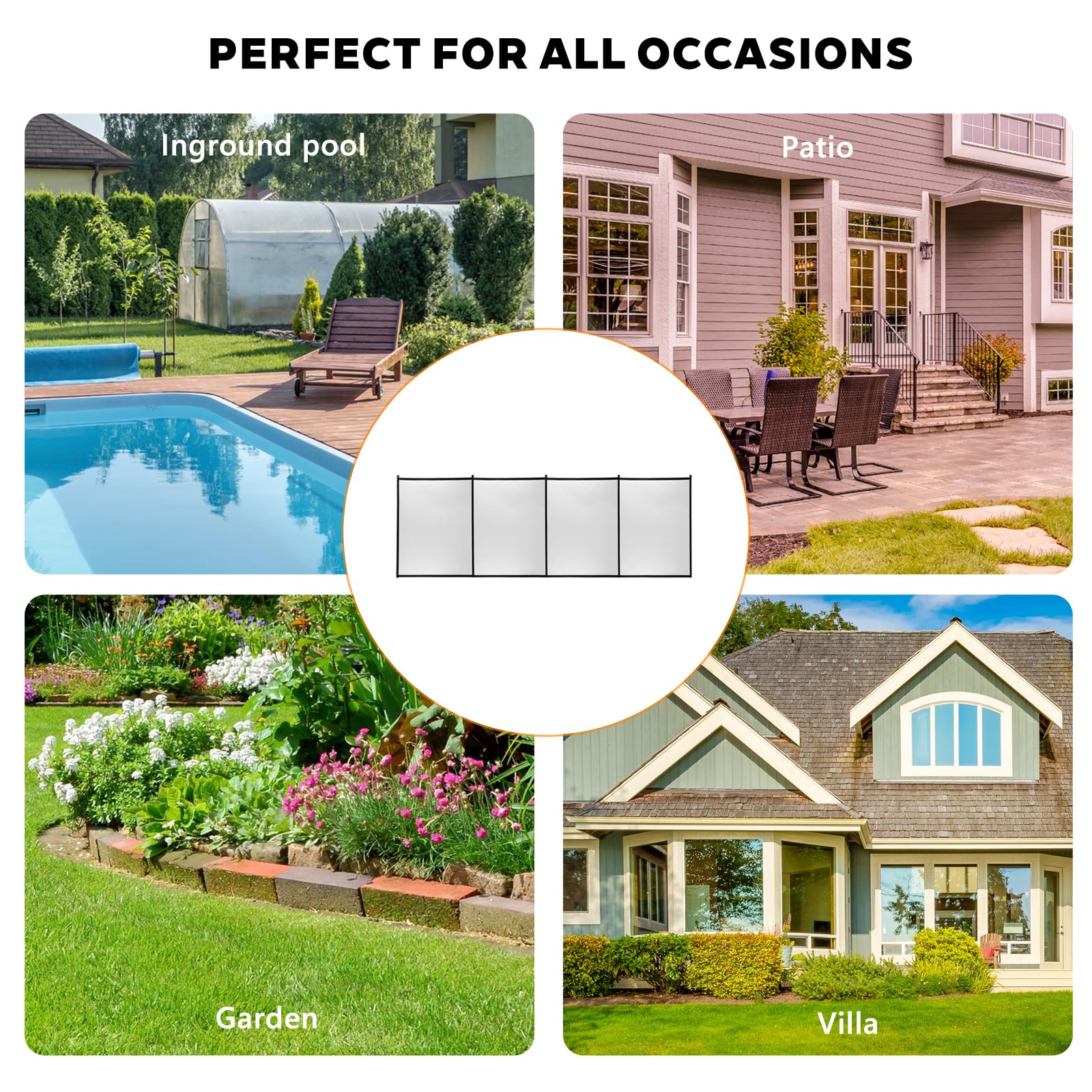 VINGLI 4-ft x 72-ft Black Easy-storaged Pool Fence for Ground Pool Mesh Pool Safety Barrier Panel VINGLI 4-ft x 72-ft Black Easy-storaged Pool Fence for Ground Pool Mesh Pool Safety Barrier Panel
