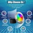 Oyezvary 60W 10 Inch Smart LED Pool Light 1 Piece Triple Control WiFi Bluetooth APP Remote Controller Color Changing for Inground Pools 120V Oyezvary 60W 10 Inch Smart LED Pool Light 1 Piece Triple Control WiFi Bluetooth APP Remote Controller Color Changing for Inground Pools 120V