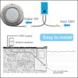 Oyezvary 60W 10 Inch LED Inground Pool Light 1 Piece 12V Color Changing Underwater Pool Light with Controller Remote APP Control 100 Foot Cord for Wet Niche