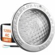 Oyezvary 10 Inch 120V LED Pool Light 5000 Lumen Cool White 50W Equivalent to 500W Halogen Fits Standard Pool Niches 50 Foot Cord 1 Piece