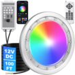 Oyezvary 1 Piece LED Pool Light 60W 10 Inch Inground Light 100FT Cord RGB Flush Mount IP68 Stainless Steel Remote APP Control for Wet Niche