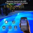 Oyezvary 2 Pack 50W LED Pool Lights 12V APP Controlled Submersible Lighting Kit Magnetic Mount 2000lm IP68 Waterproof for Aboveground Inground Pools 28ft Cable