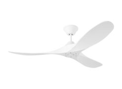 Generation Lighting Maverick Coastal 52-in Matte White with Matte White Blades Uncovered Outdoor Ceiling Fan Without Light and Remote Control Included 3 -Blade