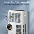 COWSAR 9100 BTU (DOE) 115-Volt Vented Medium Room Portable Air Conditioner Remote Included
