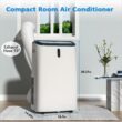 COWSAR 10000 BTU (DOE) 115-Volt Vented Medium Room Portable Air Conditioner Remote Included