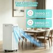 COWSAR NPPC3A/AC5419 6000 BTU (DOE) 115-Volt Vented Small Room Portable Air Conditioner Remote Included