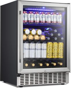COWSAR 23.43-in W 46 -Bottles Silver Built-in/Freestanding Indoor Wine Cooler