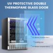 COWSAR 23.43-in W 46 -Bottles Silver Built-in/Freestanding Indoor Wine Cooler