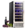 COWSAR 14.96-in W 28 -Bottles Silver Dual Zone Cooling Built-in/Undercounter Indoor Wine Cooler