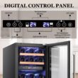 COWSAR 14.96-in W 28 -Bottles Silver Dual Zone Cooling Built-in/Undercounter Indoor Wine Cooler