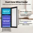 COWSAR 14.96-in W 28 -Bottles Silver Dual Zone Cooling Built-in/Undercounter Indoor Wine Cooler