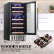 COWSAR 14.96-in W 28 -Bottles Silver Dual Zone Cooling Built-in/Undercounter Indoor Wine Cooler