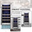 COWSAR 14.96-in W 28 -Bottles Silver Dual Zone Cooling Built-in/Undercounter Indoor Wine Cooler