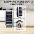 COWSAR 14.96-in W 28 -Bottles Silver Dual Zone Cooling Built-in/Undercounter Indoor Wine Cooler