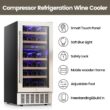 COWSAR 14.96-in W 28 -Bottles Silver Dual Zone Cooling Built-in/Undercounter Indoor Wine Cooler
