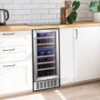 COWSAR 14.96-in W 28 -Bottles Silver Dual Zone Cooling Built-in/Undercounter Indoor Wine Cooler