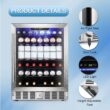 COWSAR 24.33-in W 146 -Can Capacity Silver Built-in/Freestanding Indoor Beverage Refrigerator with Glass Door