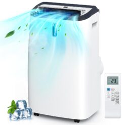 COWSAR 8000 BTU (DOE) 115-Volt Vented Medium Room Portable Air Conditioner Remote Included