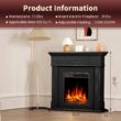 COWSAR 43.31-in W Black Free standing Infrared quartz Corner or Flat Wall Electric Fireplace with Remote Control Included