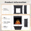 COWSAR 43.31-in W Black Free standing Infrared quartz Corner or Flat Wall Electric Fireplace with Remote Control Included