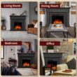 COWSAR 43.31-in W Black Free standing Infrared quartz Corner or Flat Wall Electric Fireplace with Remote Control Included
