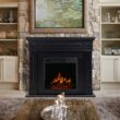 COWSAR 43.31-in W Black Free standing Infrared quartz Corner or Flat Wall Electric Fireplace with Remote Control Included