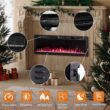 COWSAR 49.4-in W Black Wall mount Infrared quartz Electric Fireplace with Remote Control Included