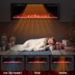 COWSAR 49.4-in W Black Wall mount Infrared quartz Electric Fireplace with Remote Control Included